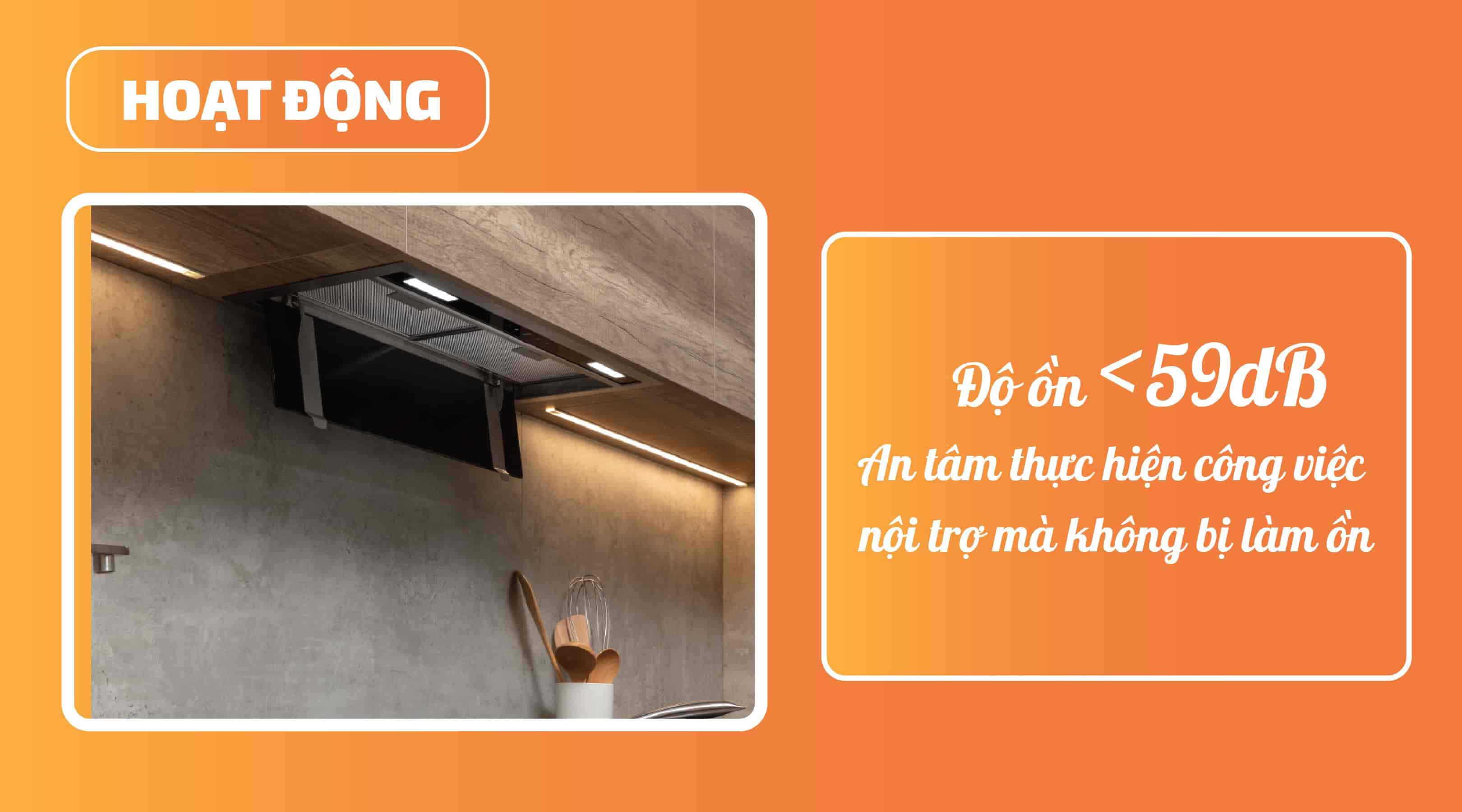 Máy hút mùi Malloca 750BI - Độ ồn tối đa chỉ 59dB